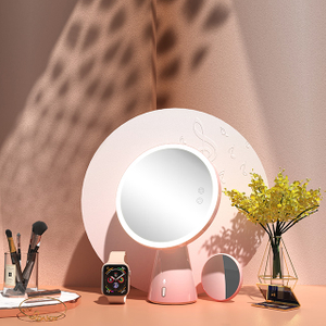 Mondspiegel Alexa-Version - Alexa-Version LED-Desktop- und Schreibtischlampe-Makeup-Spiegel mit Bluetoh-Lautsprecher